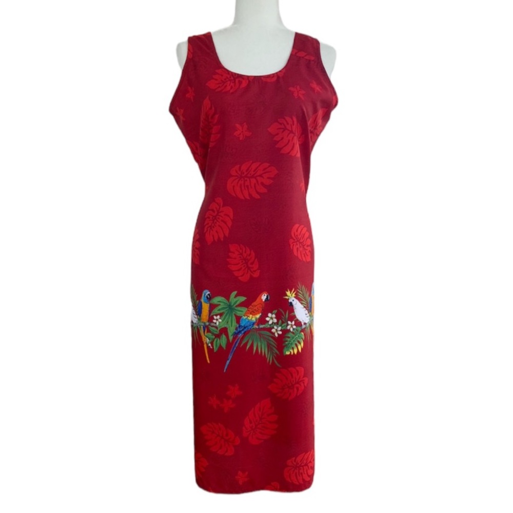 Rima Parrot Dress Sleeveless Hawaiian Print